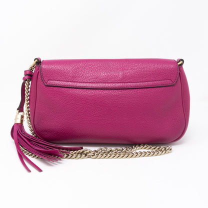 Soho Flap Chain Bag Fuchsia Leather