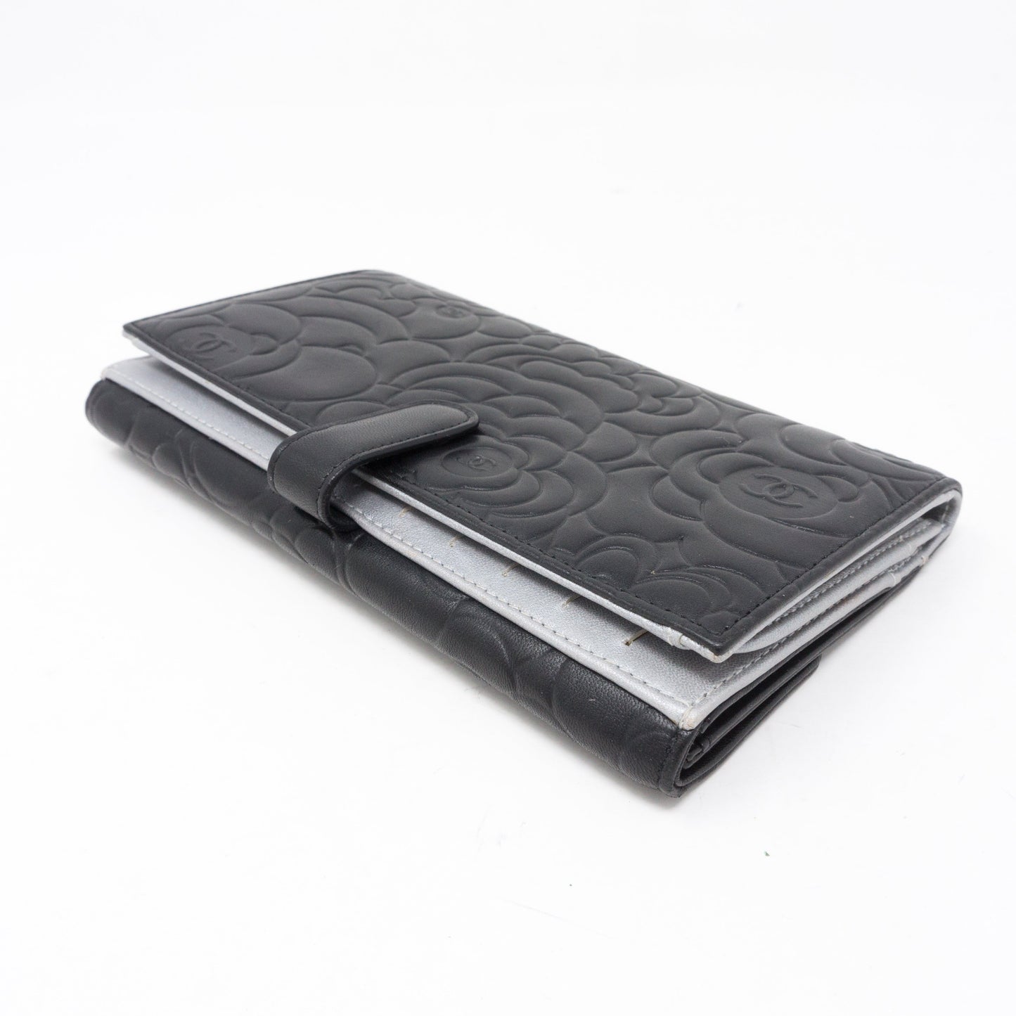 Camelia Long Wallet Black Leather