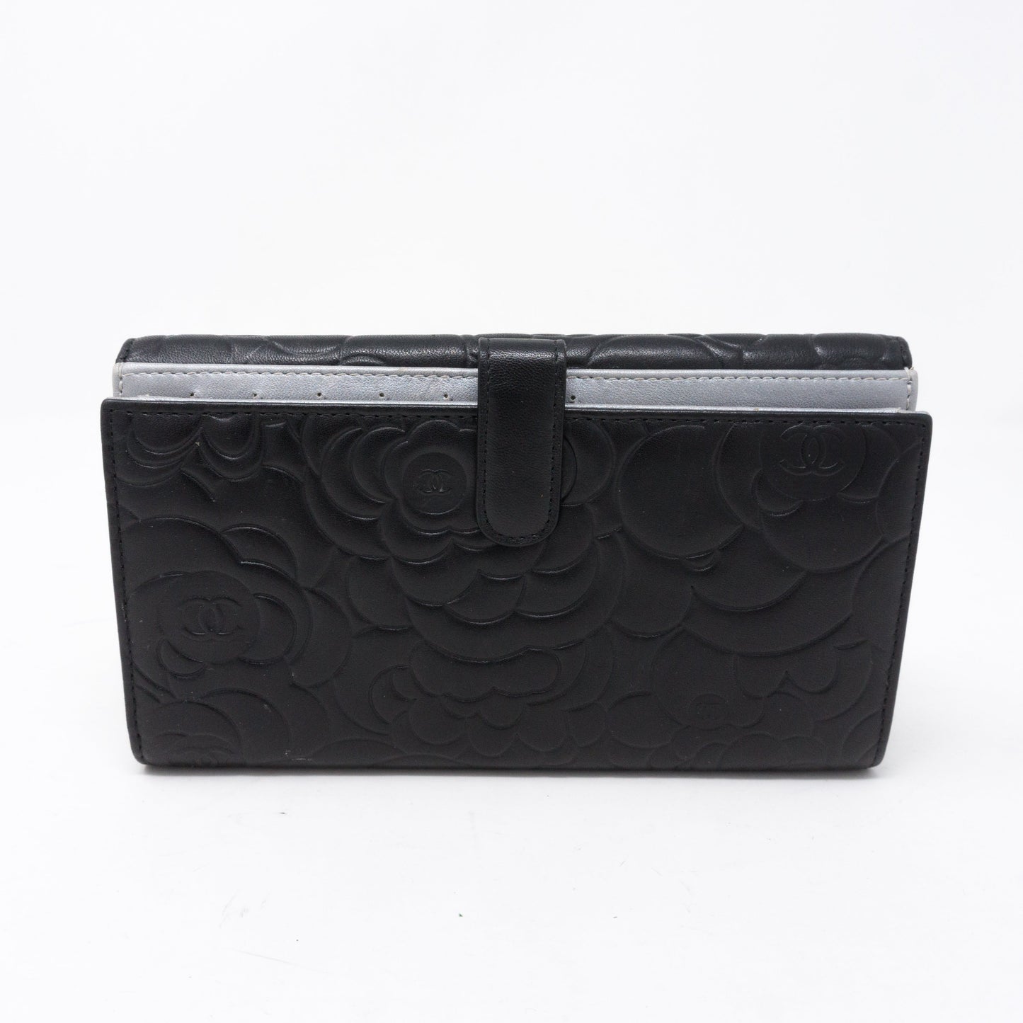 Camelia Long Wallet Black Leather