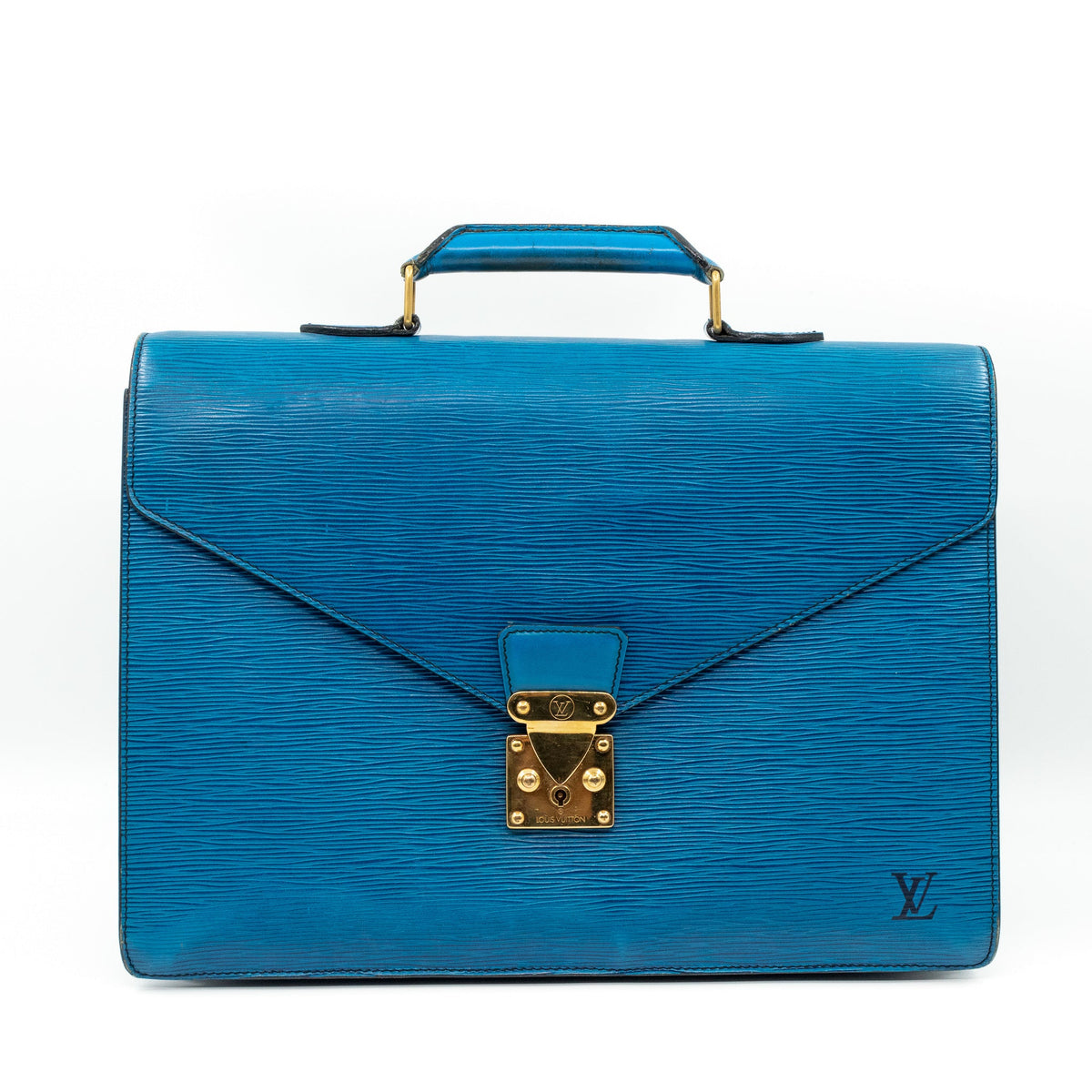 Louis-vuitton Serviette Ambassadeur Blue Epi Leather