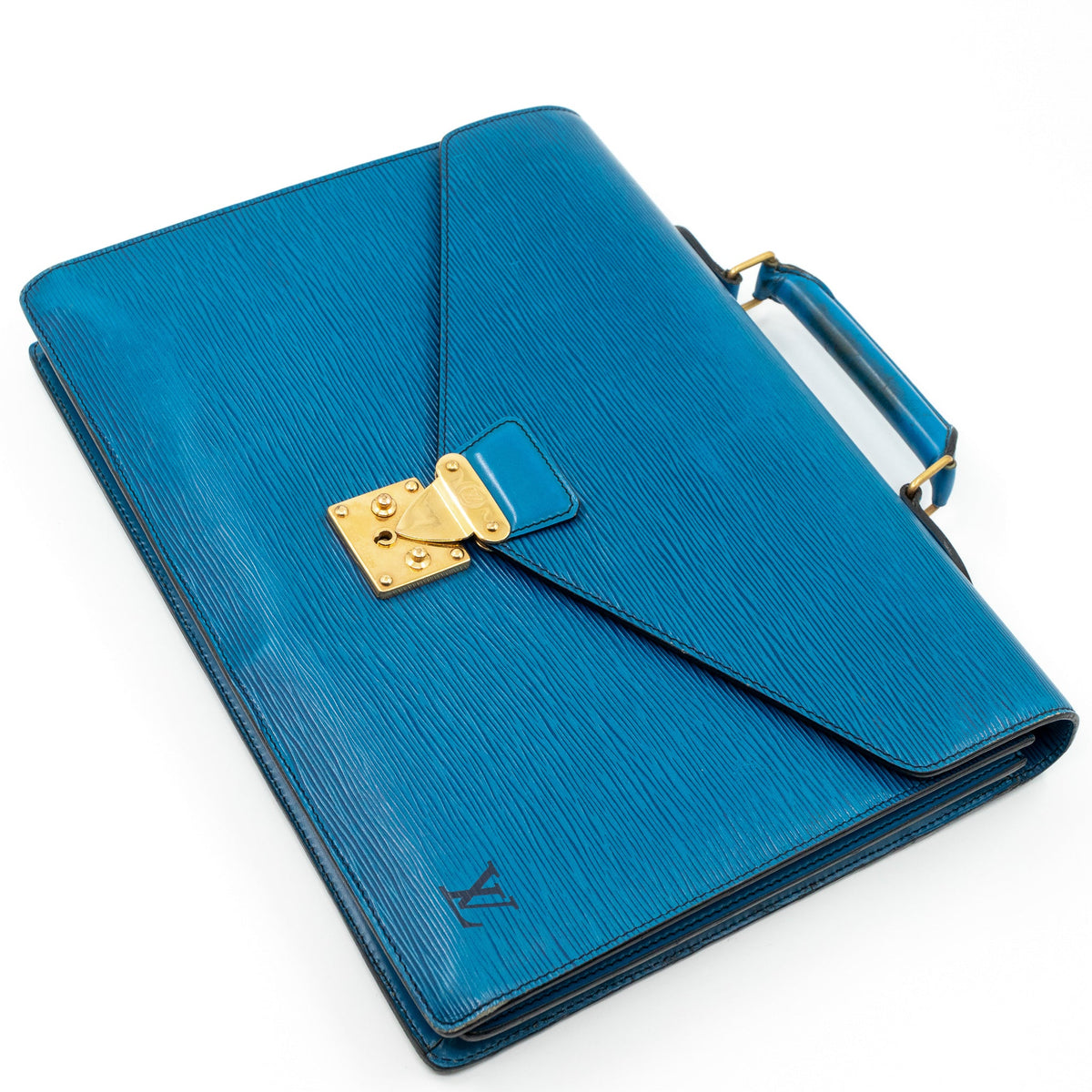 Louis-vuitton Serviette Ambassadeur Blue Epi Leather