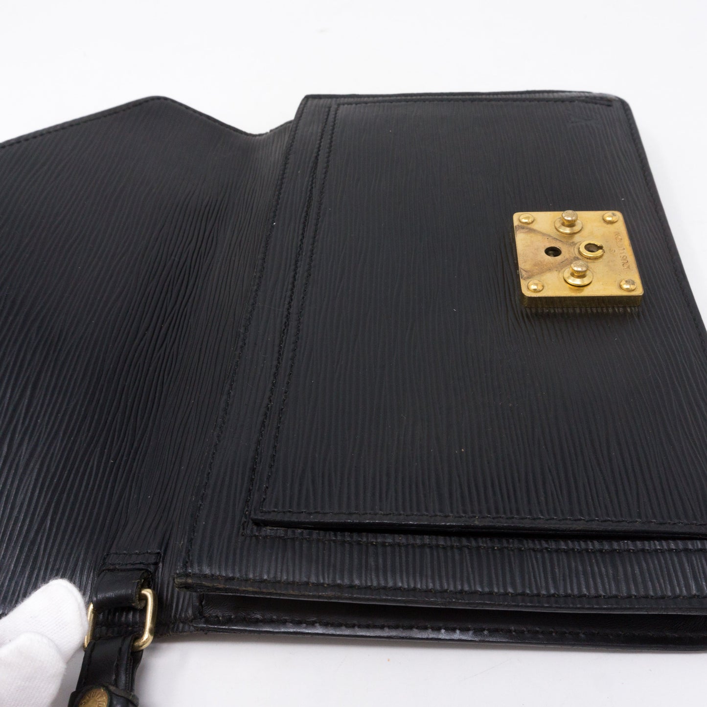 Louis-vuitton Document Clutch Black Epi Leather
