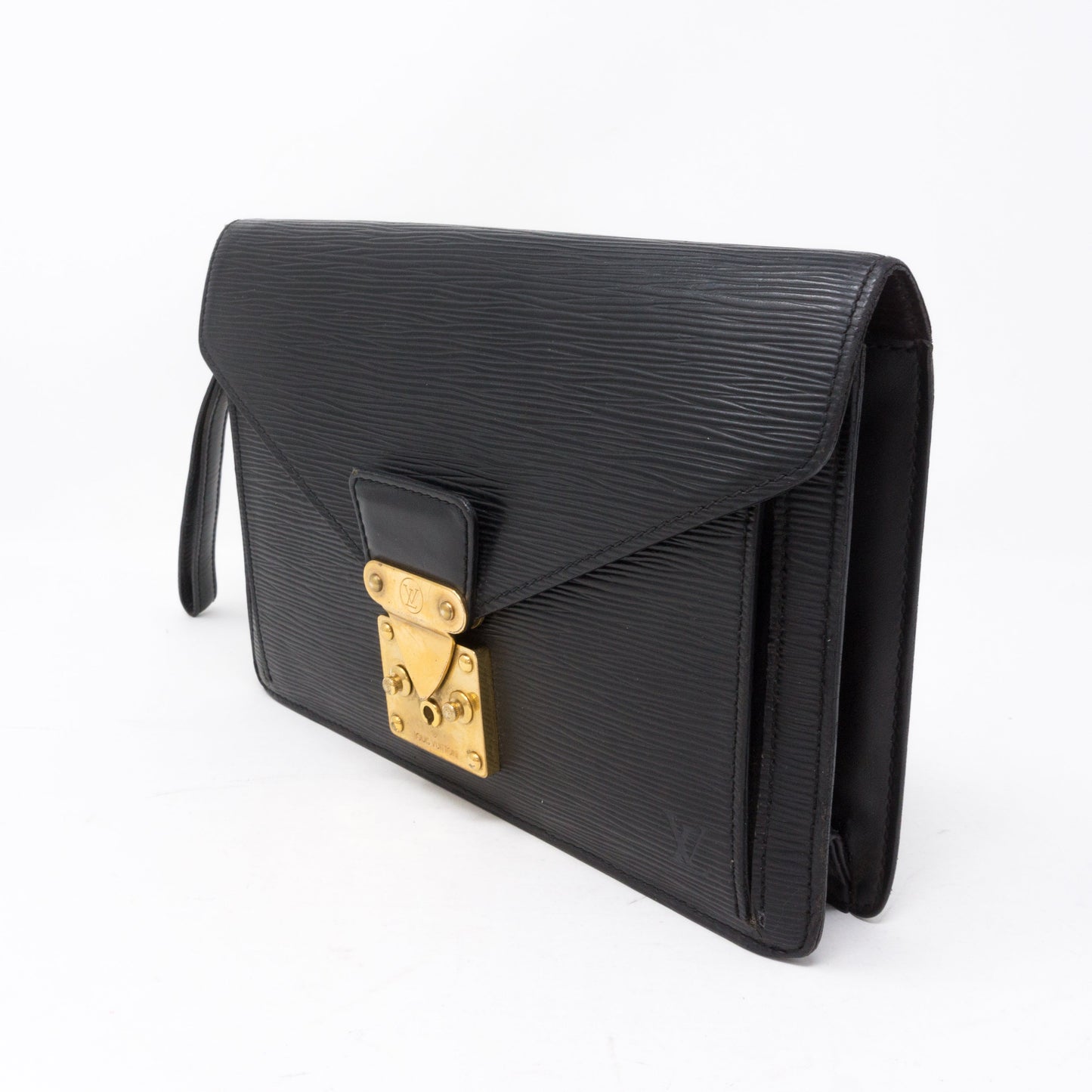 Louis-vuitton Document Clutch Black Epi Leather