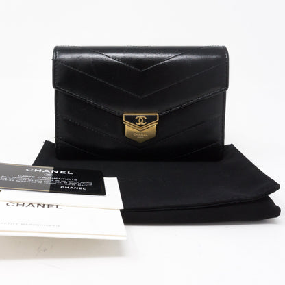 Classic Flap Wallet Black Calf Leather