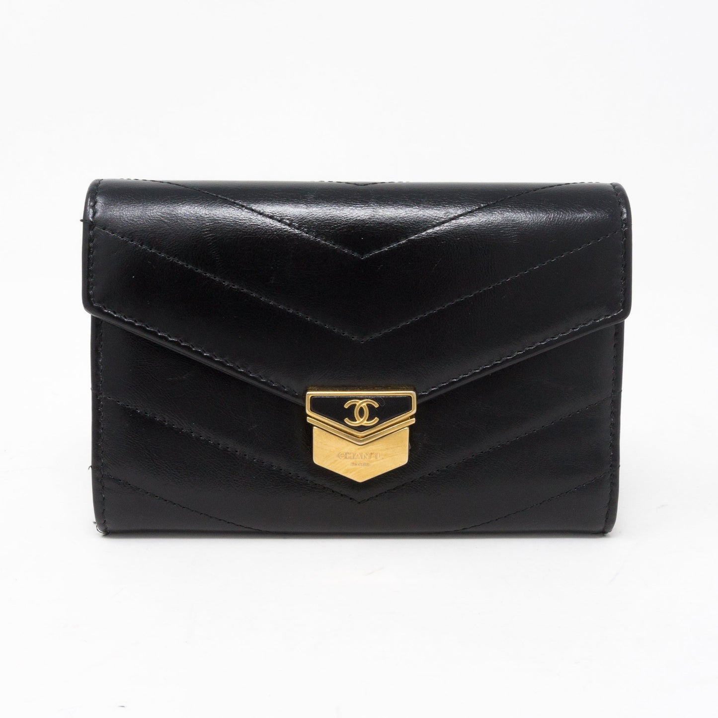 Classic Flap Wallet Black Calf Leather