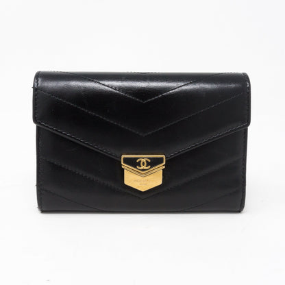 Classic Flap Wallet Black Calf Leather