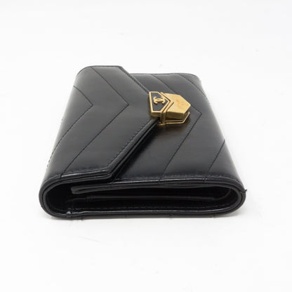 Classic Flap Wallet Black Calf Leather