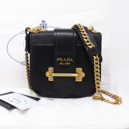 Pionniere City Black Leather Crossbody Bag