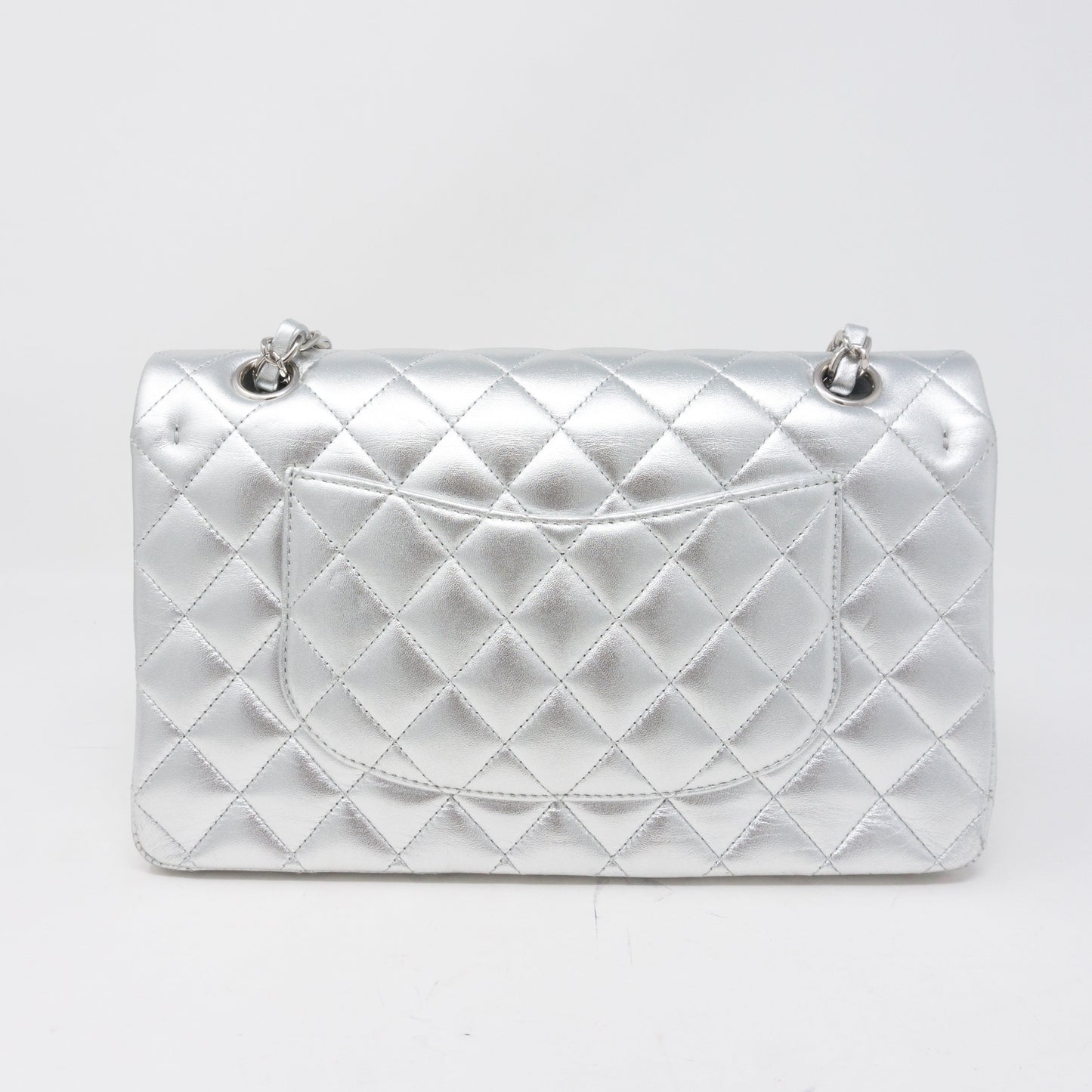 Classic Double Flap Medium All Silver