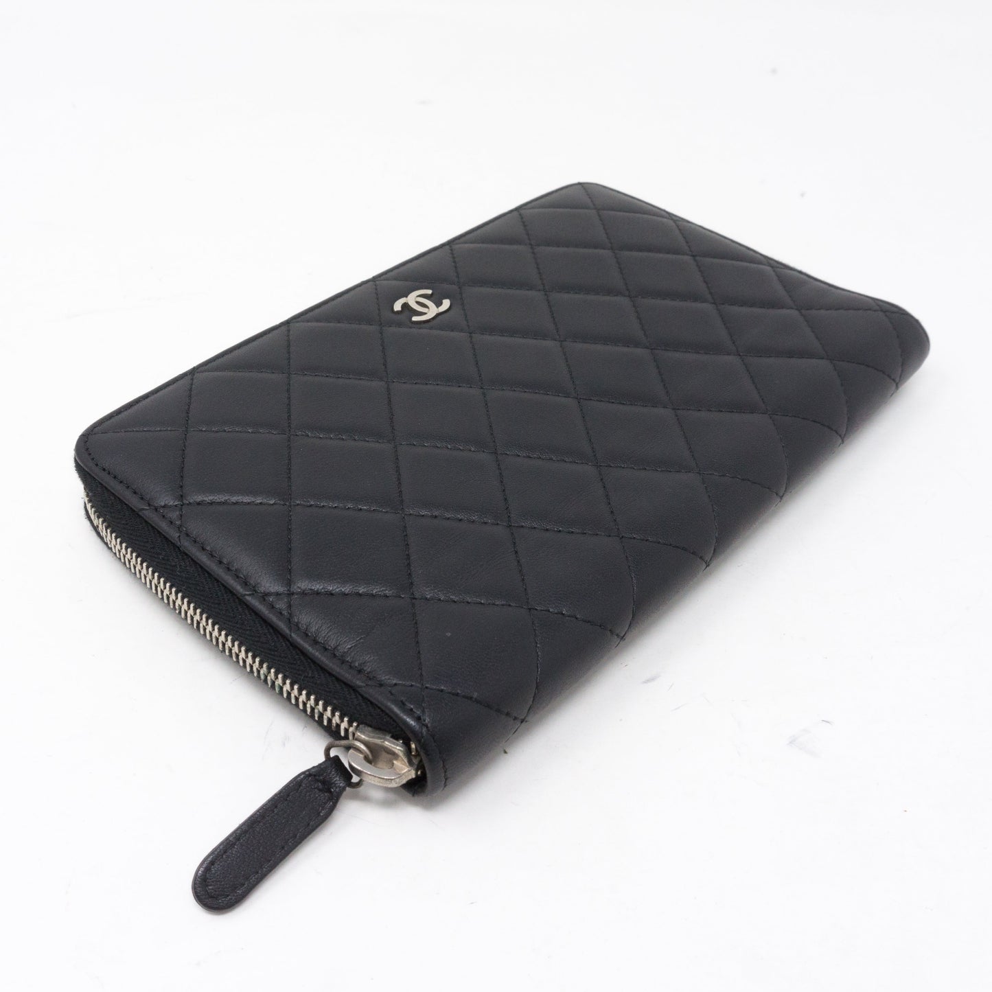 Organizer Wallet Black Lambskin Leather