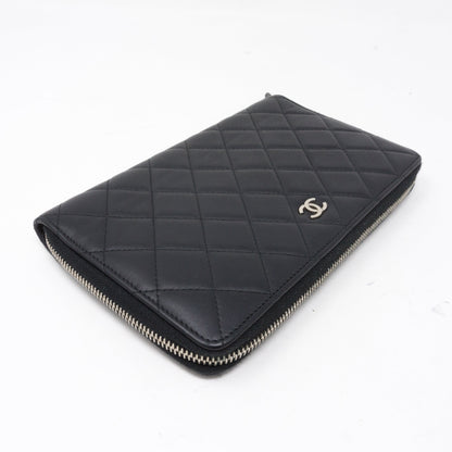 Organizer Wallet Black Lambskin Leather