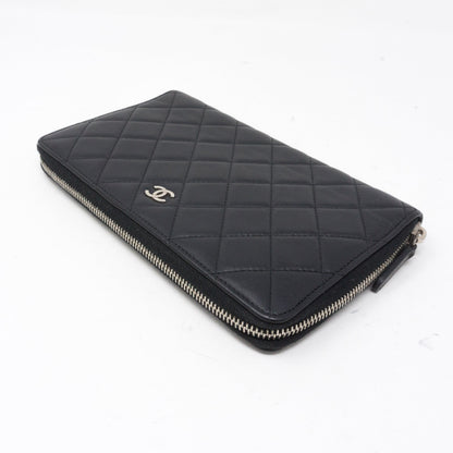 Organizer Wallet Black Lambskin Leather