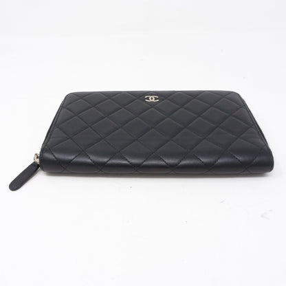 Organizer Wallet Black Lambskin Leather