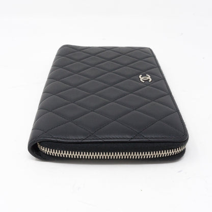 Organizer Wallet Black Lambskin Leather