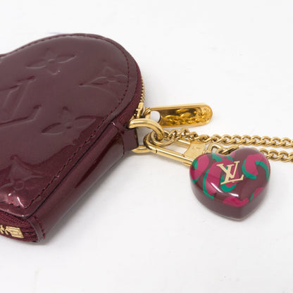 Louis-vuitton Heart Coin Purse Vernis Rouge Fauviste