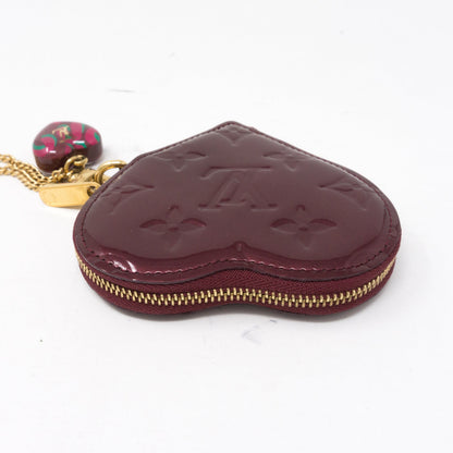 Louis-vuitton Heart Coin Purse Vernis Rouge Fauviste