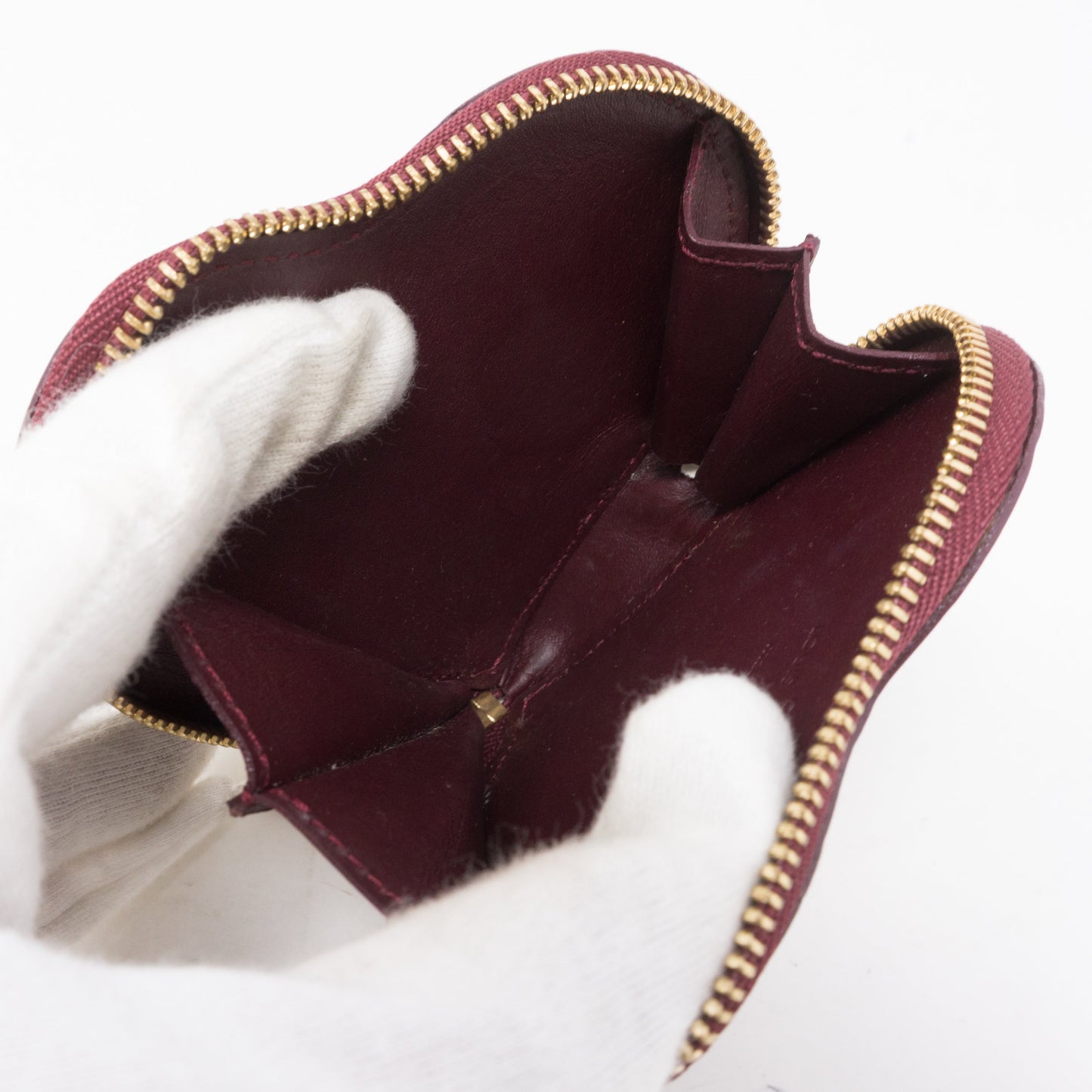 Louis-vuitton Heart Coin Purse Vernis Rouge Fauviste