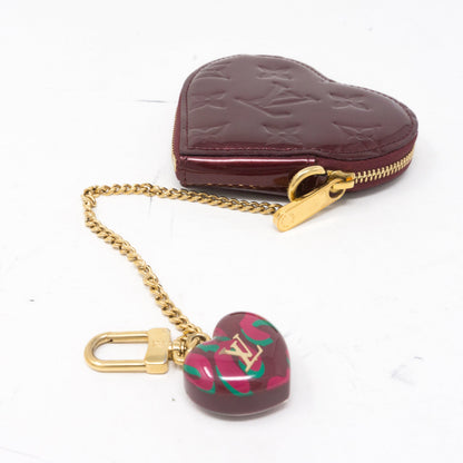 Louis-vuitton Heart Coin Purse Vernis Rouge Fauviste