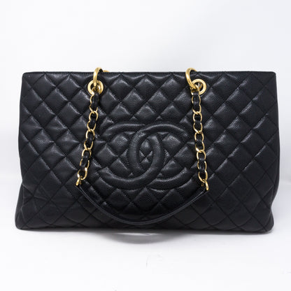 GST XL Grand Shopping Tote Black Caviar Gold