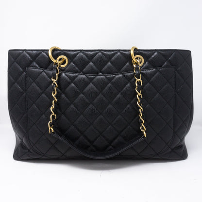 GST XL Grand Shopping Tote Black Caviar Gold