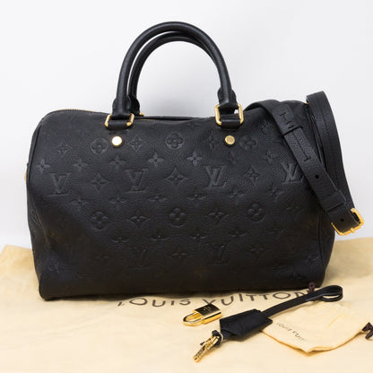 Louis-vuitton Speedy 30 Bandouliere Black Monogram Empreinte