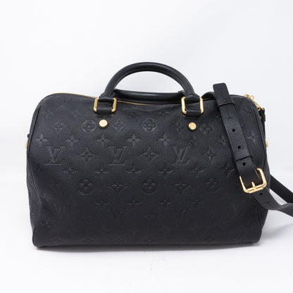 Louis-vuitton Speedy 30 Bandouliere Black Monogram Empreinte