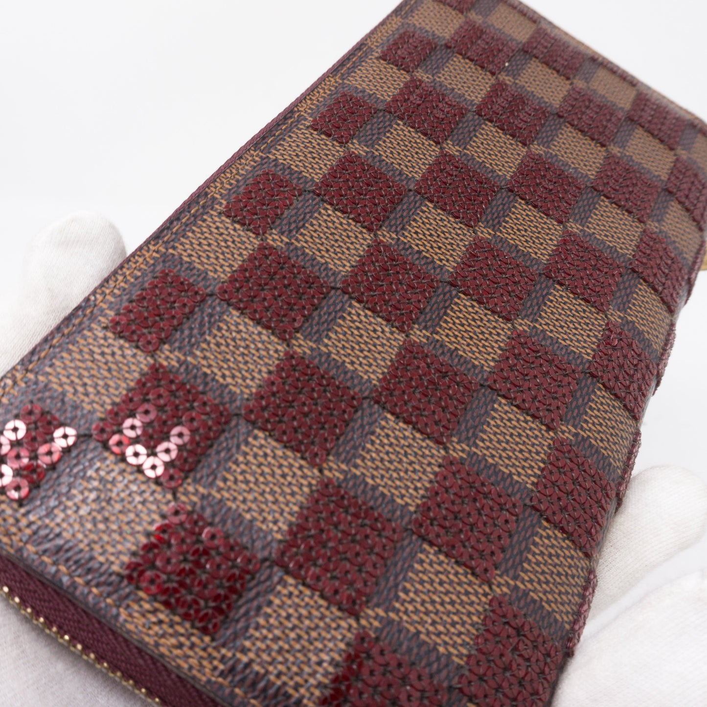 Louis-vuitton Zippy Wallet Damier Paillettes Red