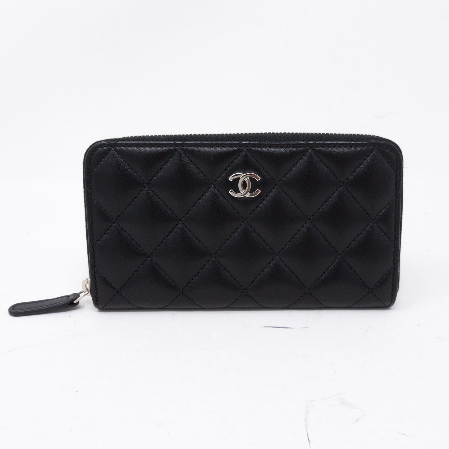 Medium Zipped Wallet Black Leather