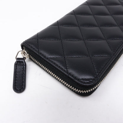 Medium Zipped Wallet Black Leather