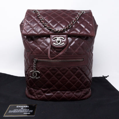 Mountain Backpack Large Quilted Burgundy Glazed Leather