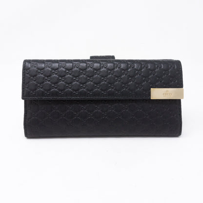 GG Continental Wallet Black Leather