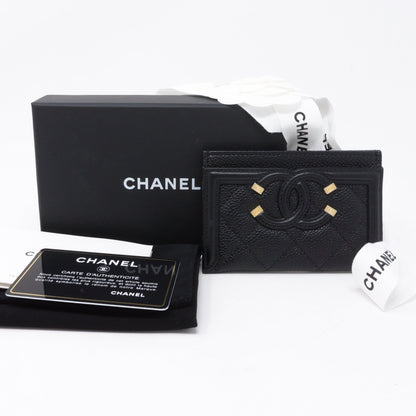 Card Holder CC Filigree Black Caviar Leather