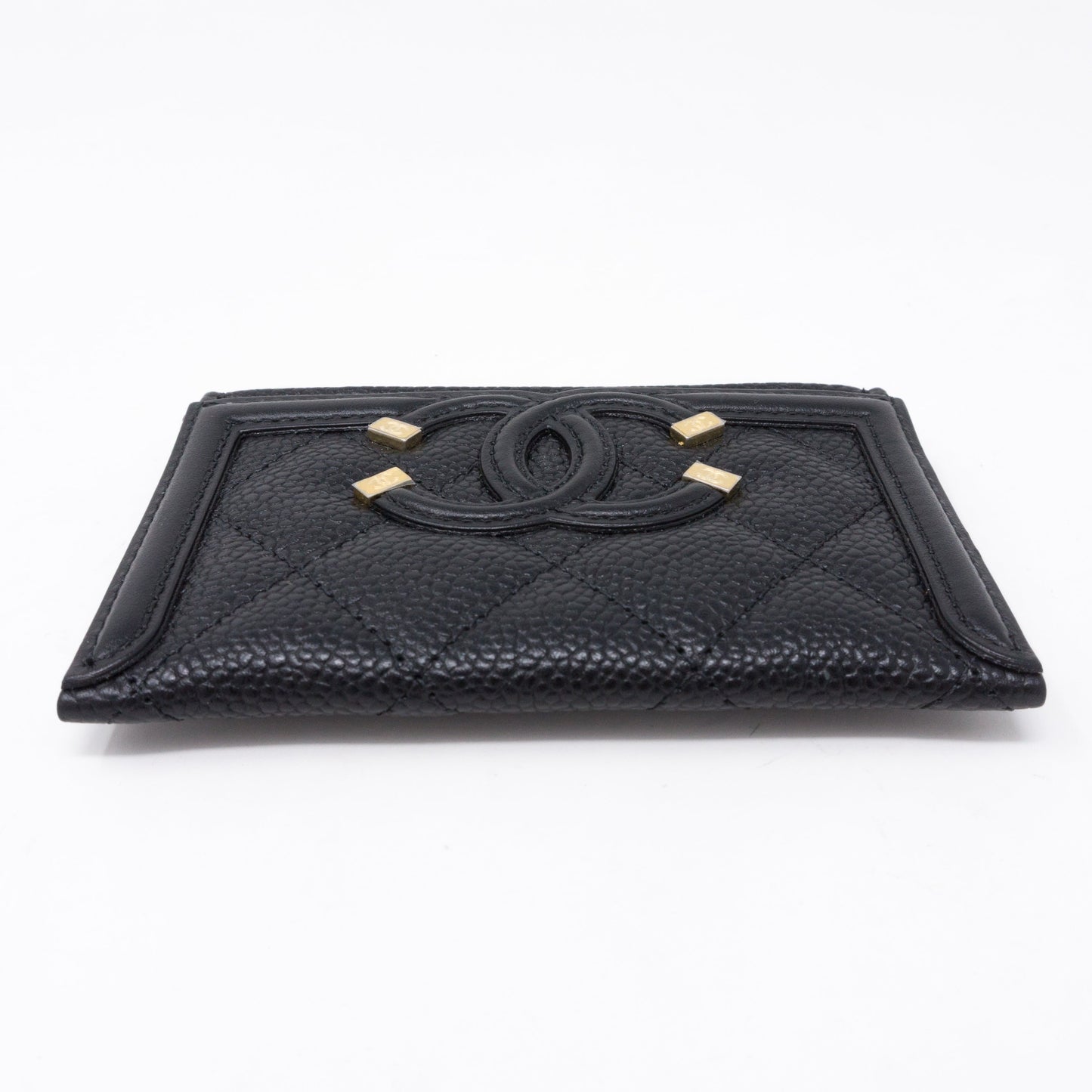 Holder CC Filigree Black Caviar Leather