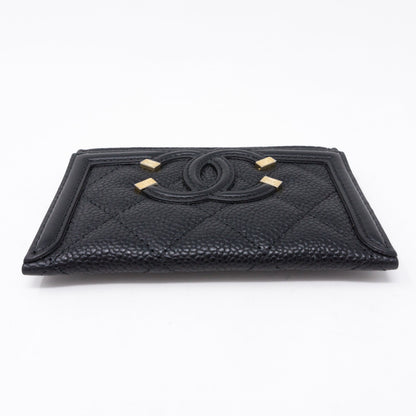 Holder CC Filigree Black Caviar Leather