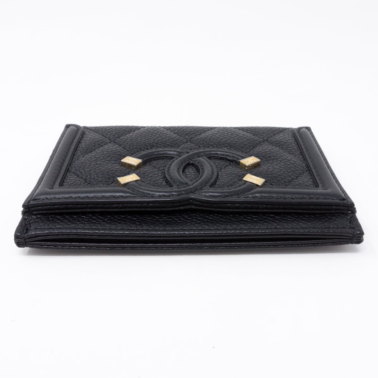 Holder CC Filigree Black Caviar Leather