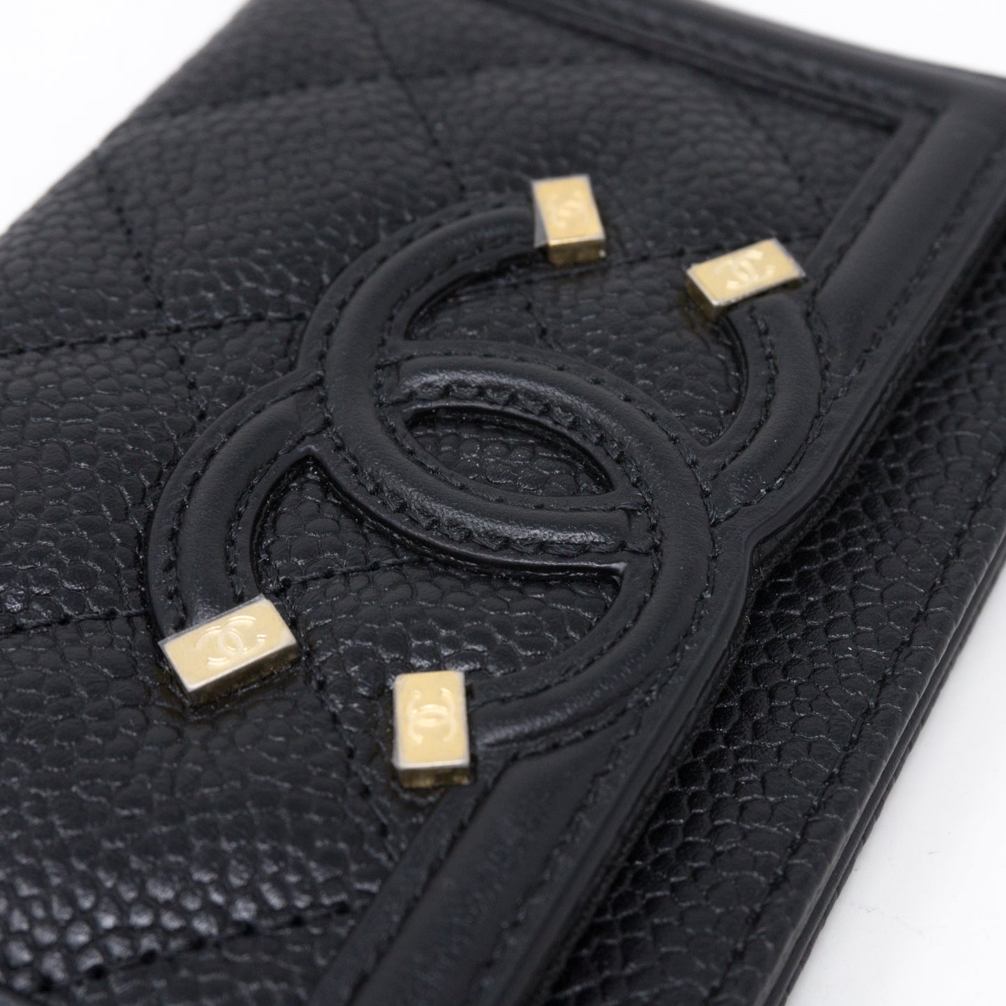 Holder CC Filigree Black Caviar Leather