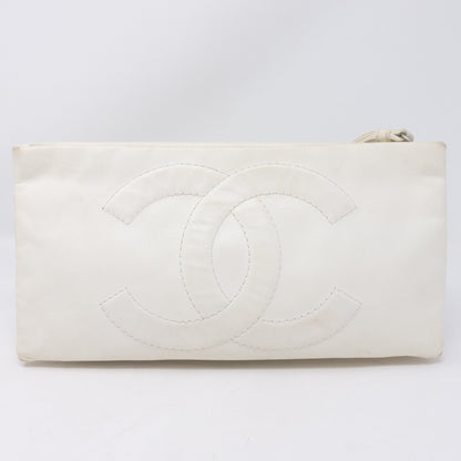 Squares Pouch Black & White Leather