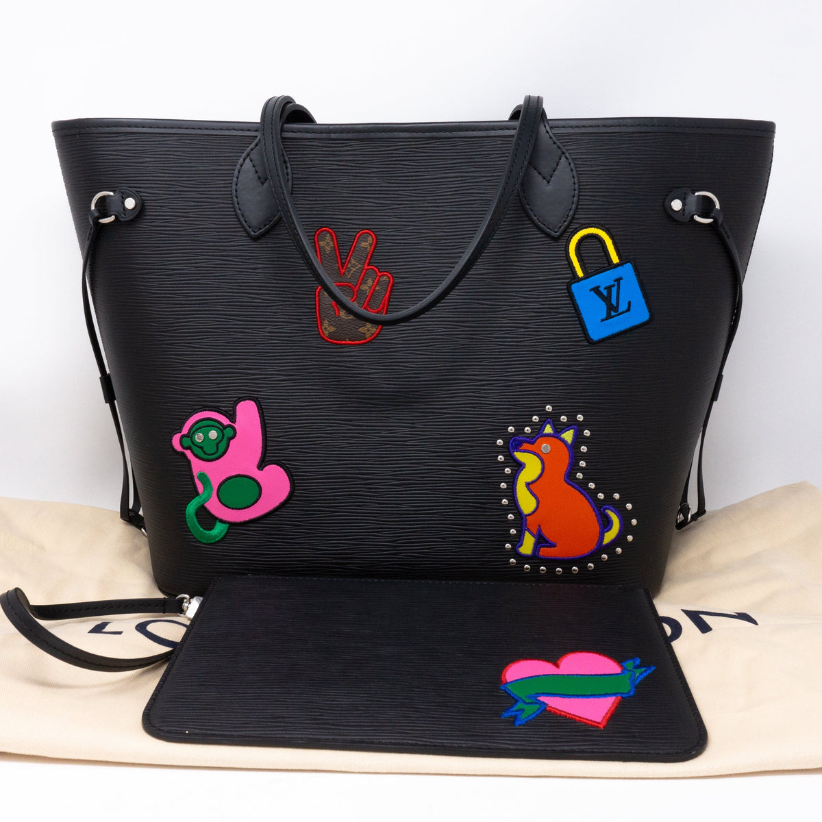 Louis-vuitton Neverfull MM Epi Patches with Pochette