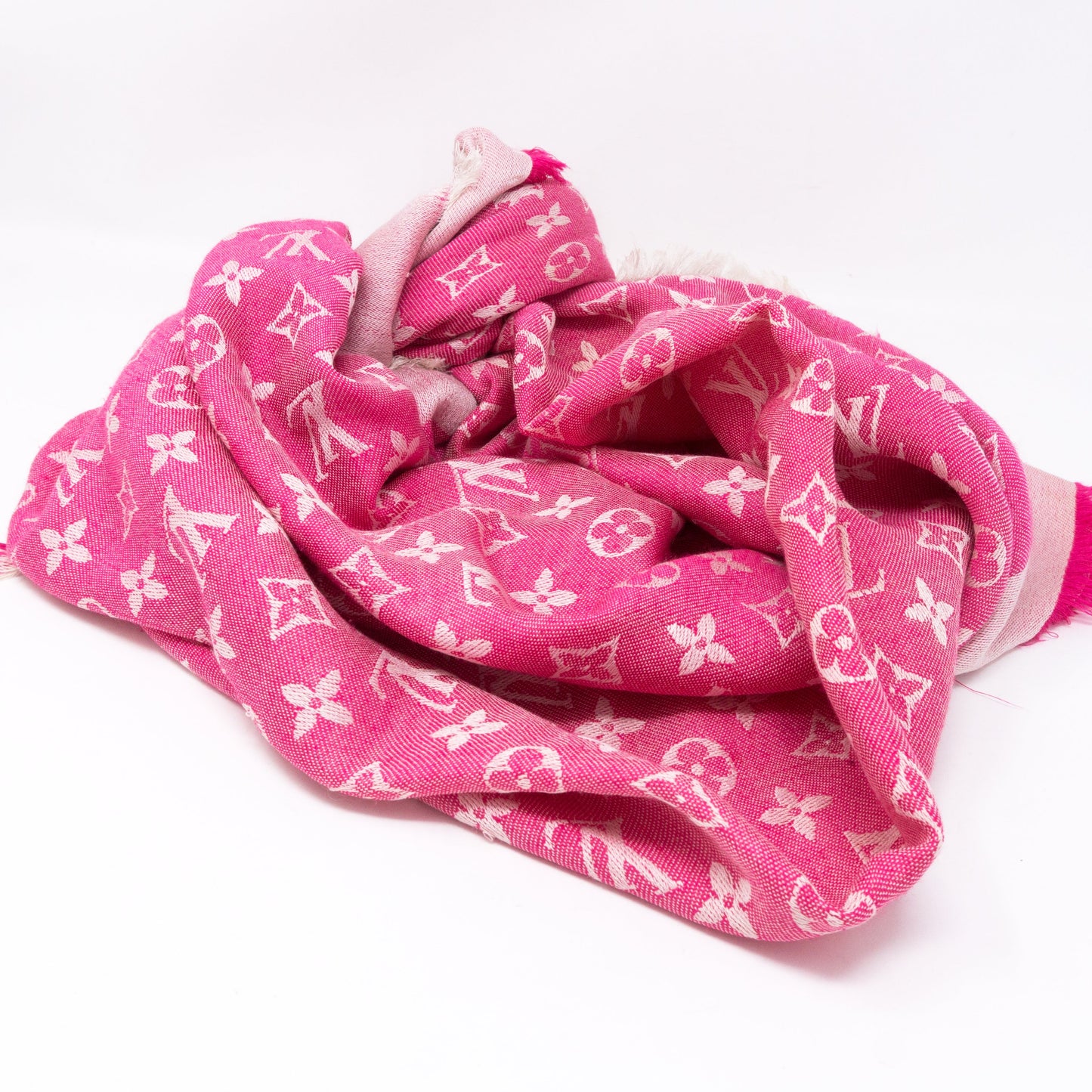 Louis-vuitton Monogram Denim Shawl Pivoine