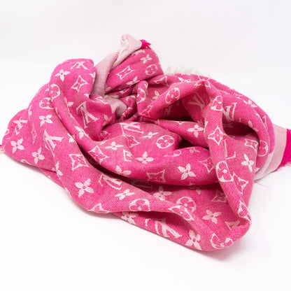 Louis-vuitton Monogram Denim Shawl Pivoine