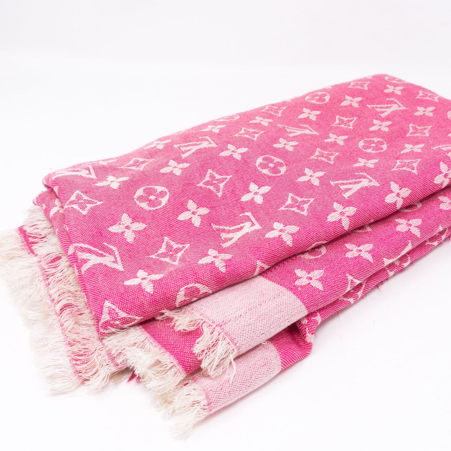 Louis-vuitton Monogram Denim Shawl Pivoine