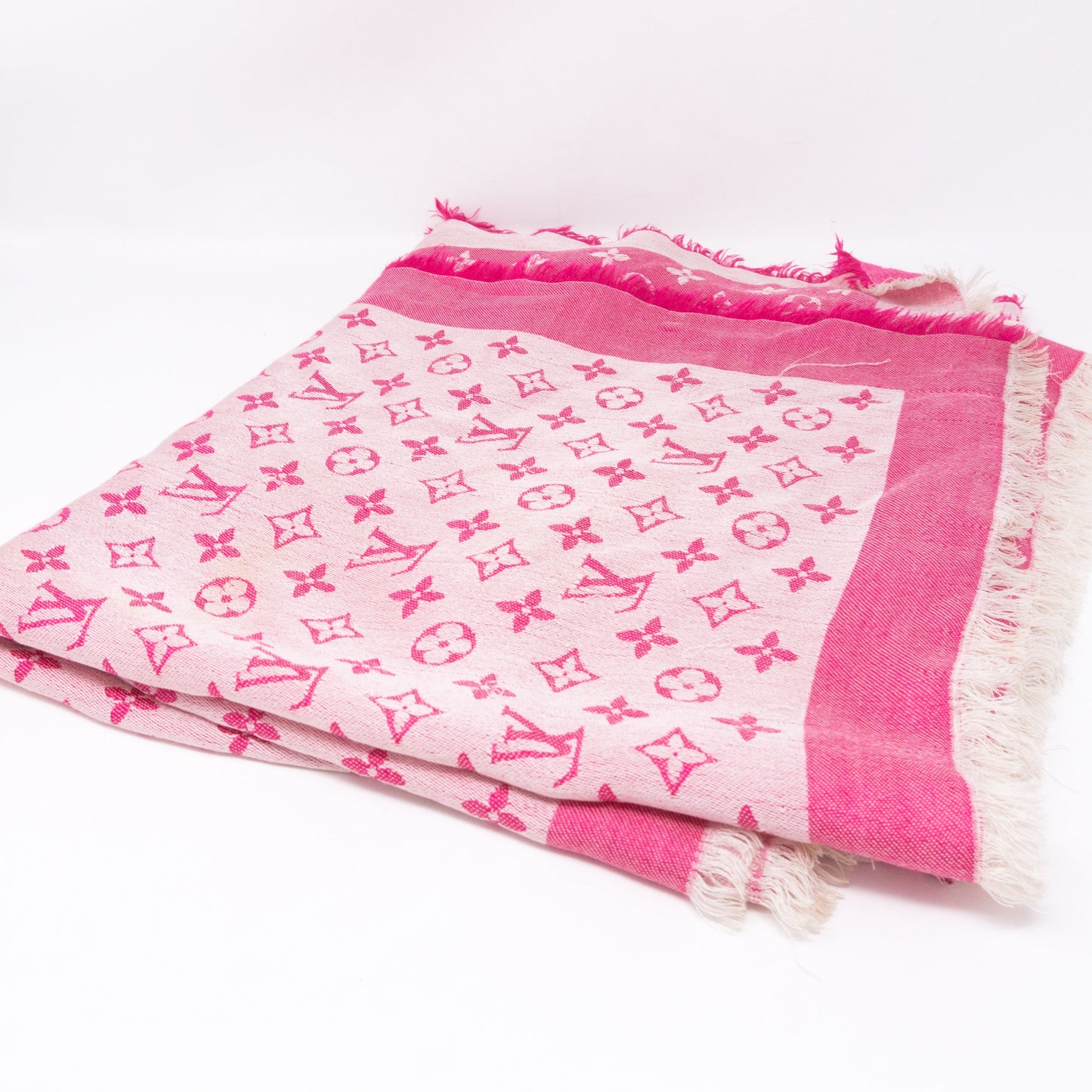 Louis-vuitton Monogram Denim Shawl Pivoine