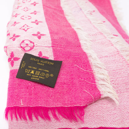 Louis-vuitton Monogram Denim Shawl Pivoine
