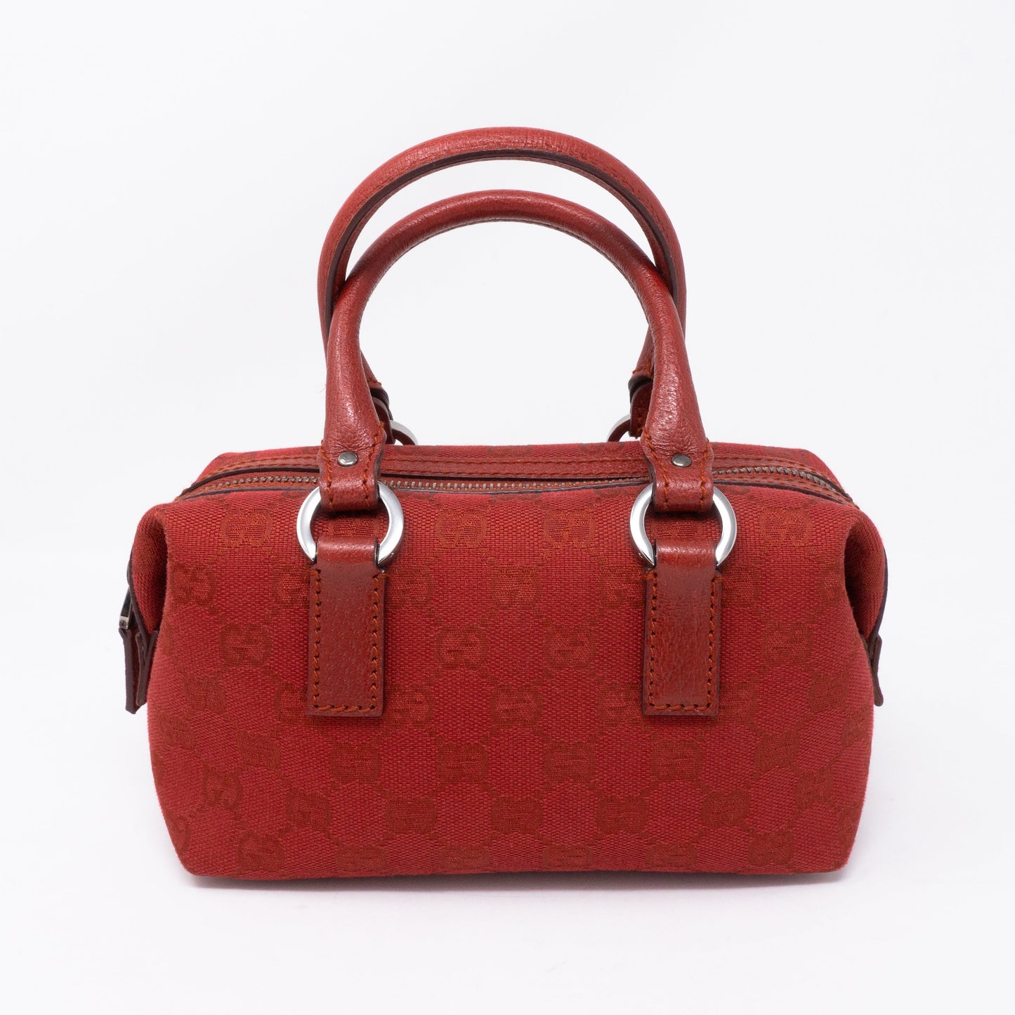 Mini Boston Red Canvas Bag