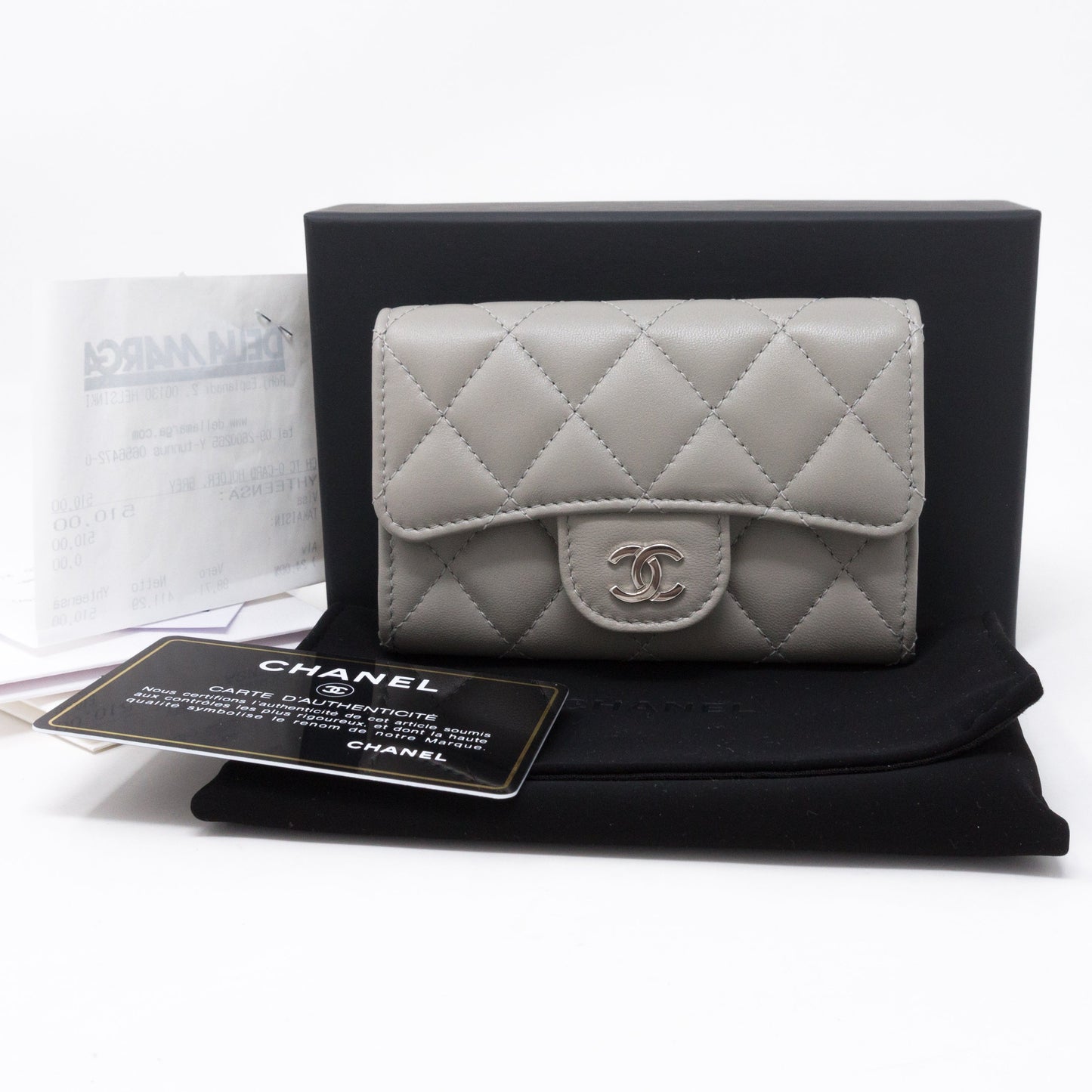 Classic Flap  Case Gray Lambskin