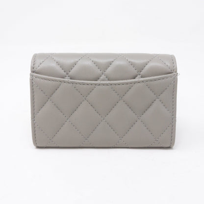 Classic Flap  Case Gray Lambskin