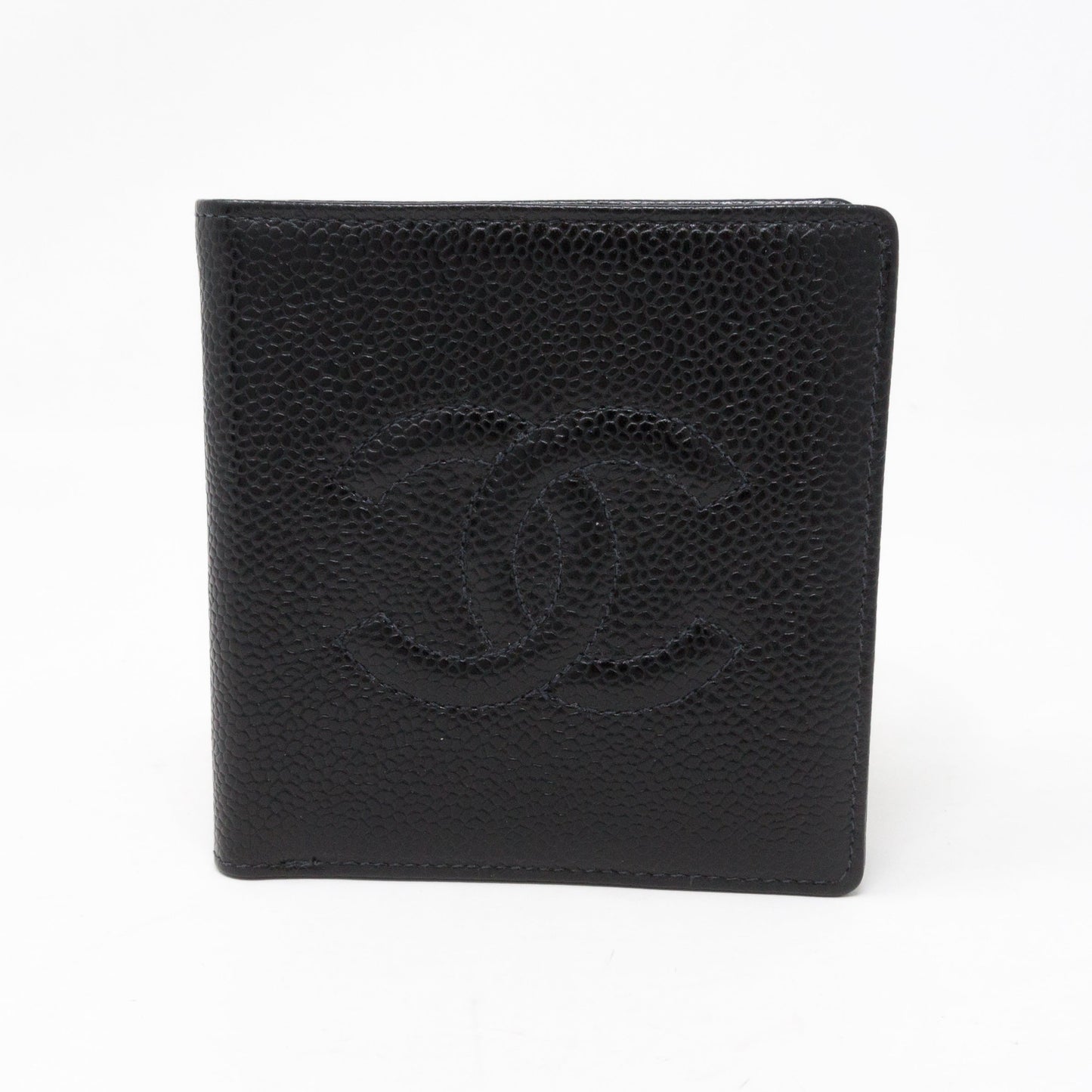 Compact Classic Wallet Black Caviar Leather