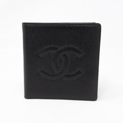 Compact Classic Wallet Black Caviar Leather