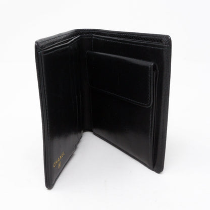 Compact Classic Wallet Black Caviar Leather