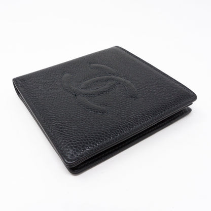 Compact Classic Wallet Black Caviar Leather